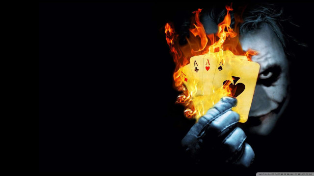 Joker burning ace playing card free wallpaper for desktop - medium preview image