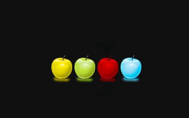 Colorful apples black background row free wallpaper for desktop - medium preview image