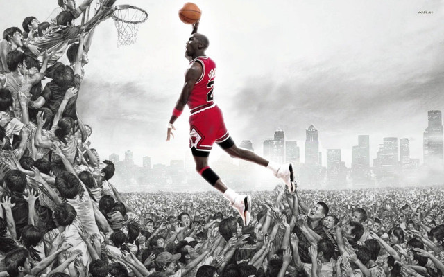 Man red jersey basketball crowd #3 free wallpaper for desktop - medium preview image