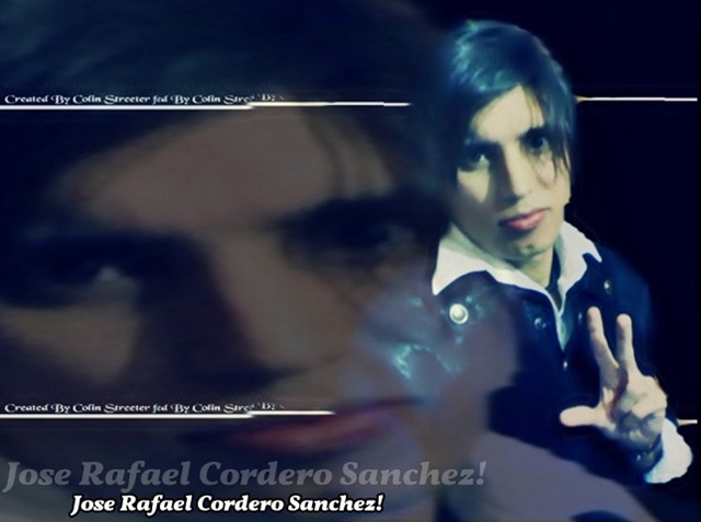 Man peace sign blue hair free wallpaper for desktop - medium preview image