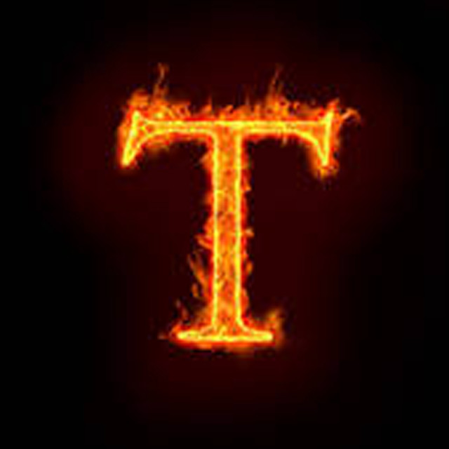 Fire letter black background red #5 free wallpaper for tablet - medium preview image