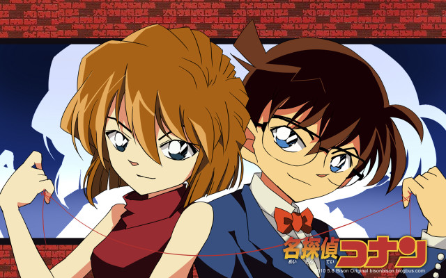 Anime couple red wall blue free wallpaper for desktop - medium preview image