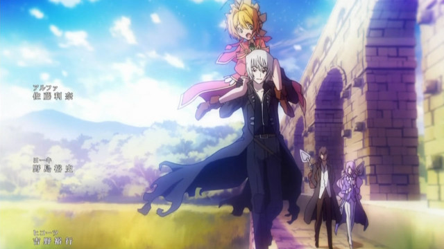 Anime character walking path castle free wallpaper for desktop - medium preview image