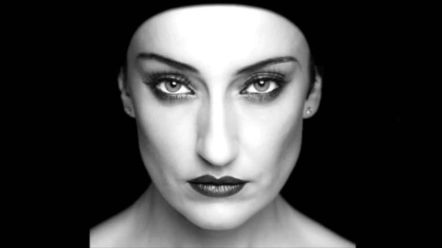 Woman black lip white face free wallpaper for desktop - medium preview image