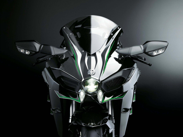 Motorcycle black background green white free wallpaper for desktop - medium preview image