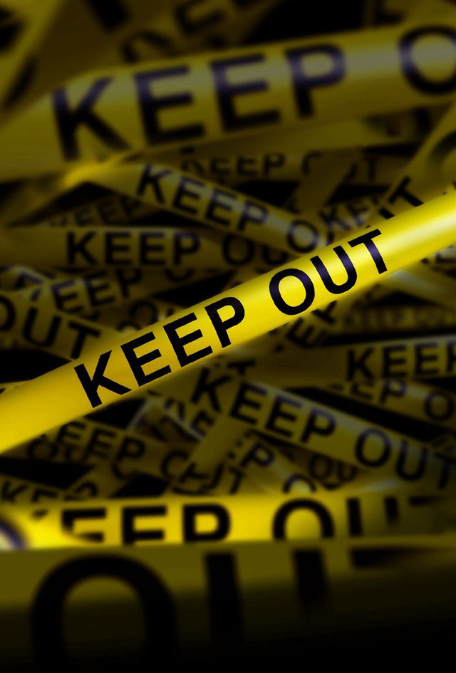 Caution tape keep out black free wallpaper for mobile - medium preview image