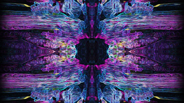 Colorful abstract flower psychedelic digital free wallpaper for desktop - medium preview image