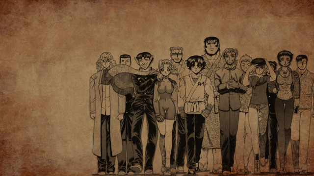 People standing wall drawing man free wallpaper for desktop - medium preview image