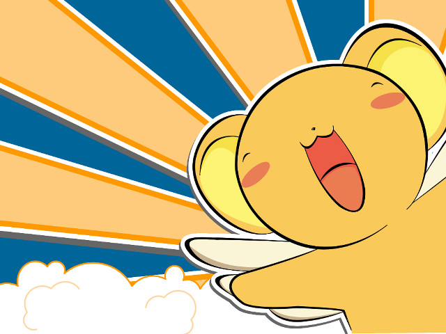 Cartoon character sunburst background clouds free wallpaper for desktop - medium preview image