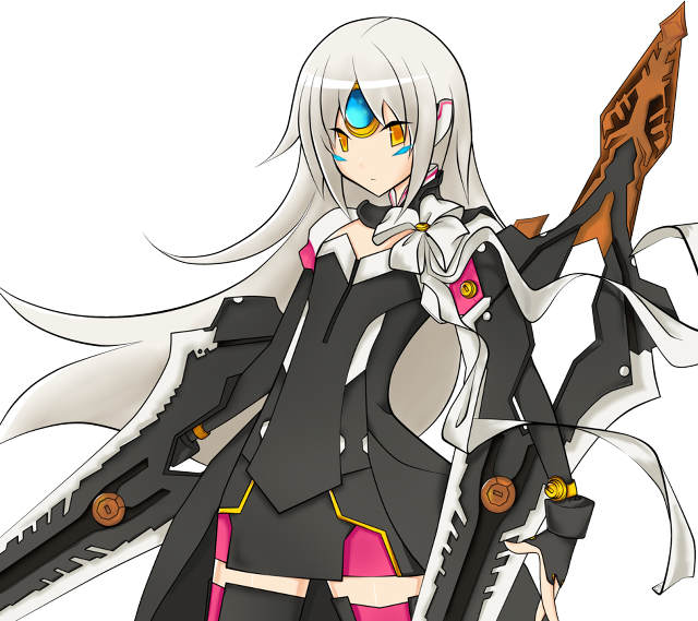 White haired woman sword blackout free wallpaper for tablet - medium preview image