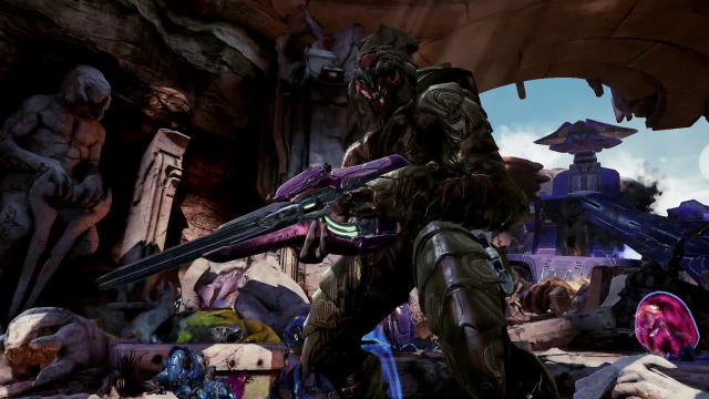 Cave man giant sword ruins free wallpaper for desktop - medium preview image