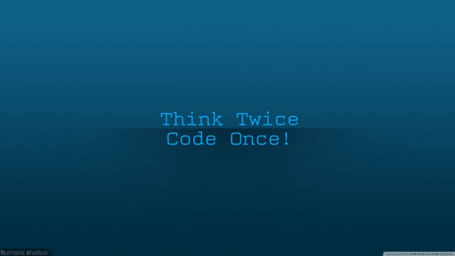 Think twice code once blue free wallpaper for desktop - medium preview image