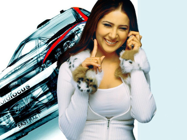 Woman holding car blue eyes free wallpaper for desktop - medium preview image