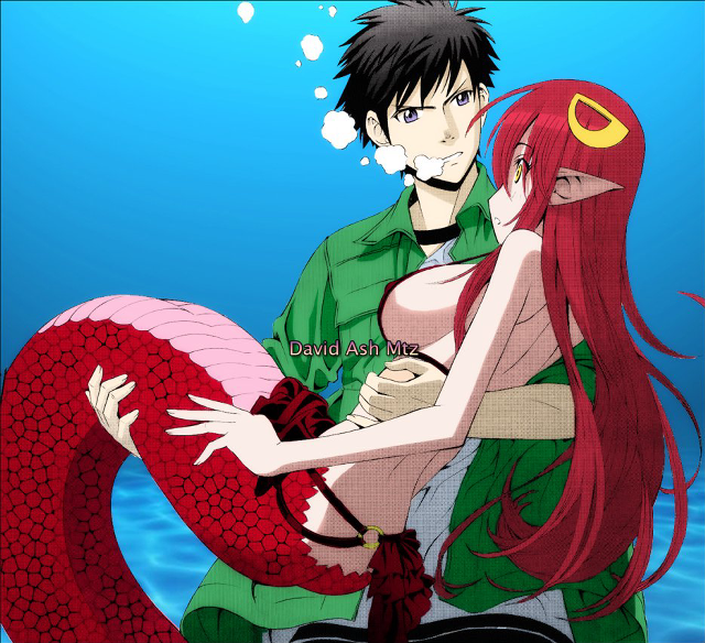 Man woman hugging underwater fish free wallpaper for tablet - medium preview image