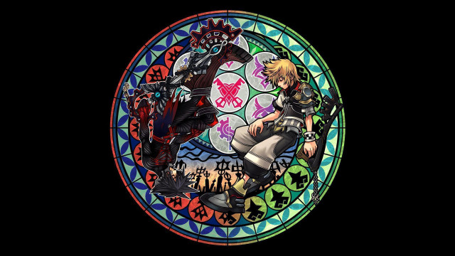 Stained glass woman dragon circle free wallpaper for desktop - medium preview image