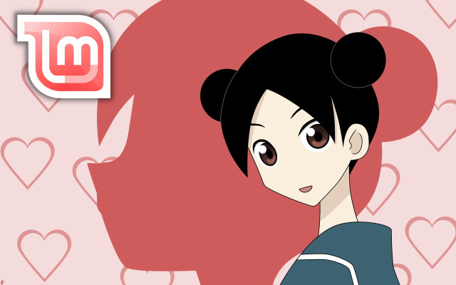 Woman bun heart background red free wallpaper for desktop - medium preview image