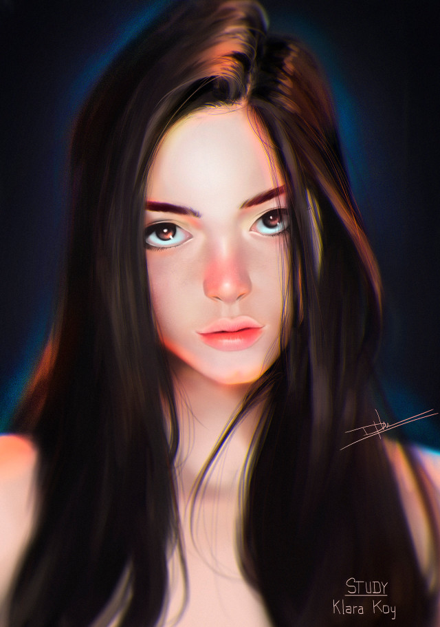 Woman long hair blue eyes #16 free wallpaper for mobile - medium preview image