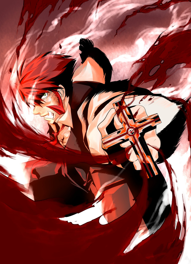 Man red hair sword hand #2 free wallpaper for mobile - medium preview image