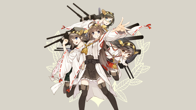 Anime girls swords armor back free wallpaper for desktop - medium preview image