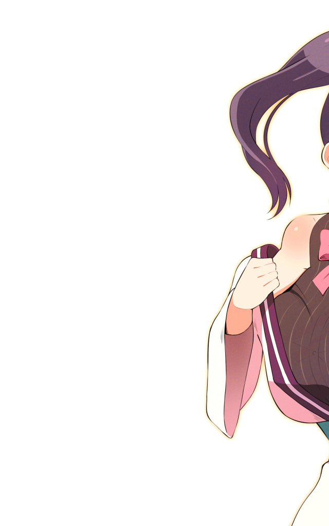 Woman pink bowtie purple dress free wallpaper for mobile - medium preview image