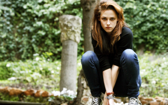 Woman crouching tree rocks skateboard free wallpaper for desktop - medium preview image