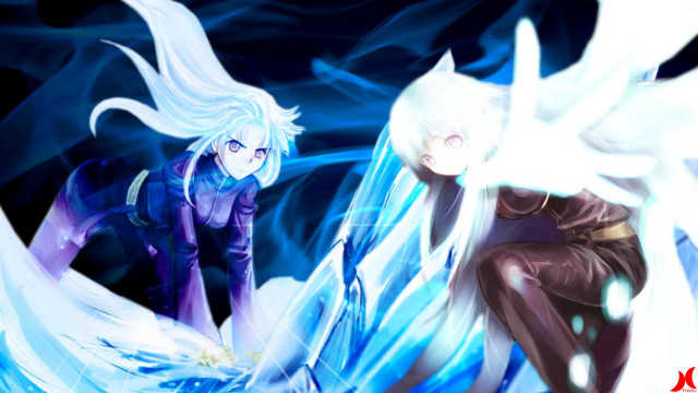 Anime white hair blue eyes #2 free wallpaper for desktop - medium preview image