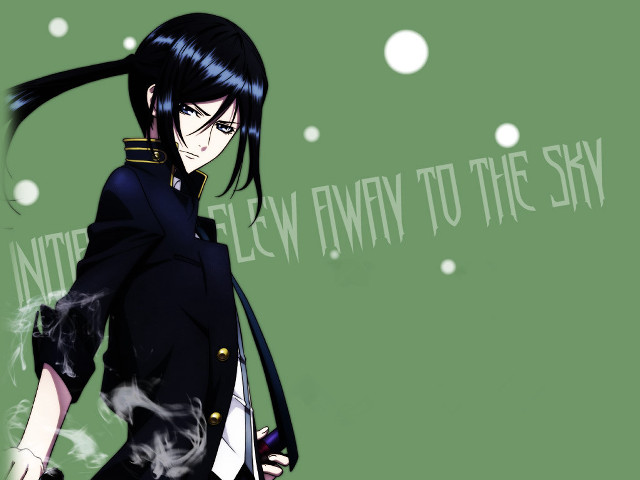 Anime girl ponytail black dress free wallpaper for desktop - medium preview image