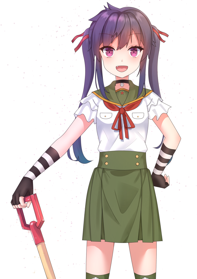 Girl uniform ax hammer holding free wallpaper for mobile - medium preview image