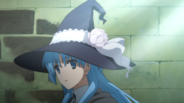Blue hair witch rose brick free wallpaper for desktop - medium preview image