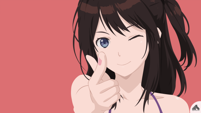 Girl finger mouth pink background free wallpaper for desktop - medium preview image