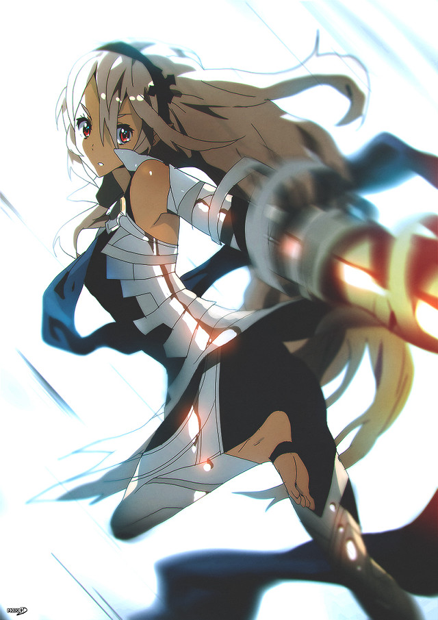 Woman black white outfit sword #6 free wallpaper for mobile - medium preview image