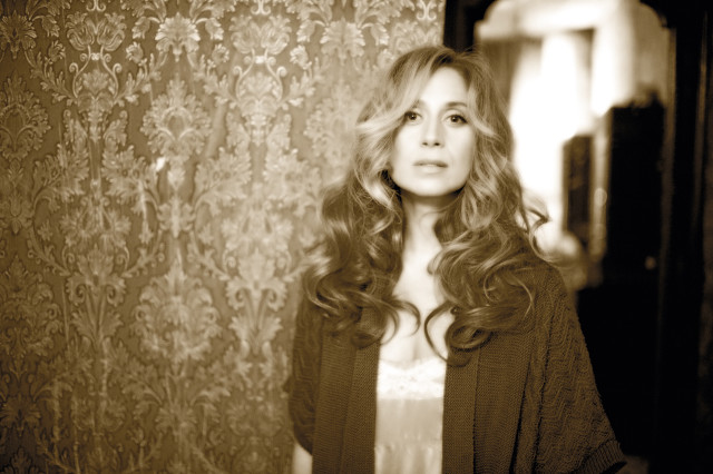 Woman standing wall curtain behind free wallpaper for desktop - medium preview image