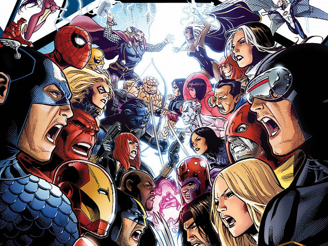 Avengers circle hands together faces free wallpaper for desktop - medium preview image