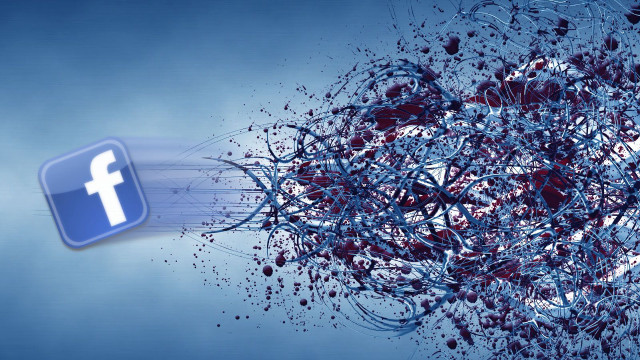 Blue facebook logo splatters background free wallpaper for desktop - medium preview image