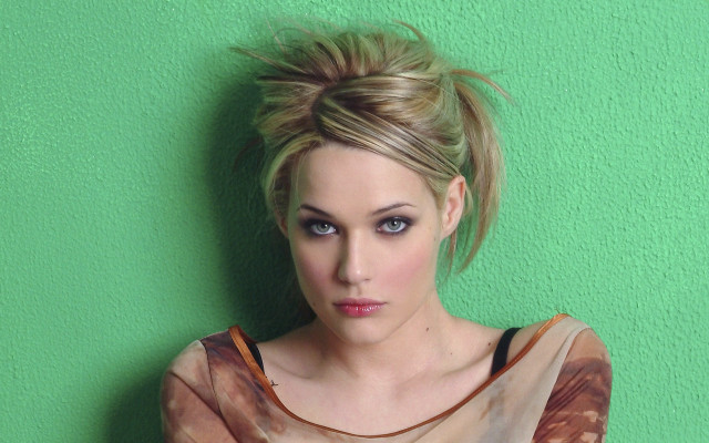 Woman bun green background hyperrealistic free wallpaper for desktop - medium preview image