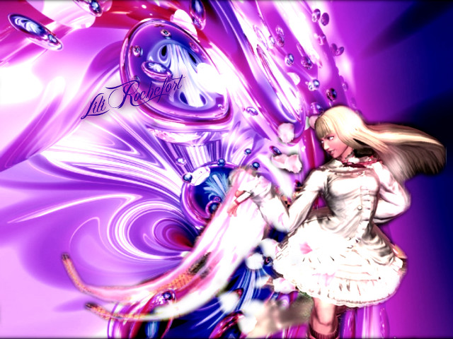 Girl white dress cat pink free wallpaper for desktop - medium preview image