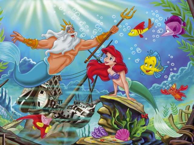 Mermaid prince fish ship underwater free wallpaper for desktop - medium preview image
