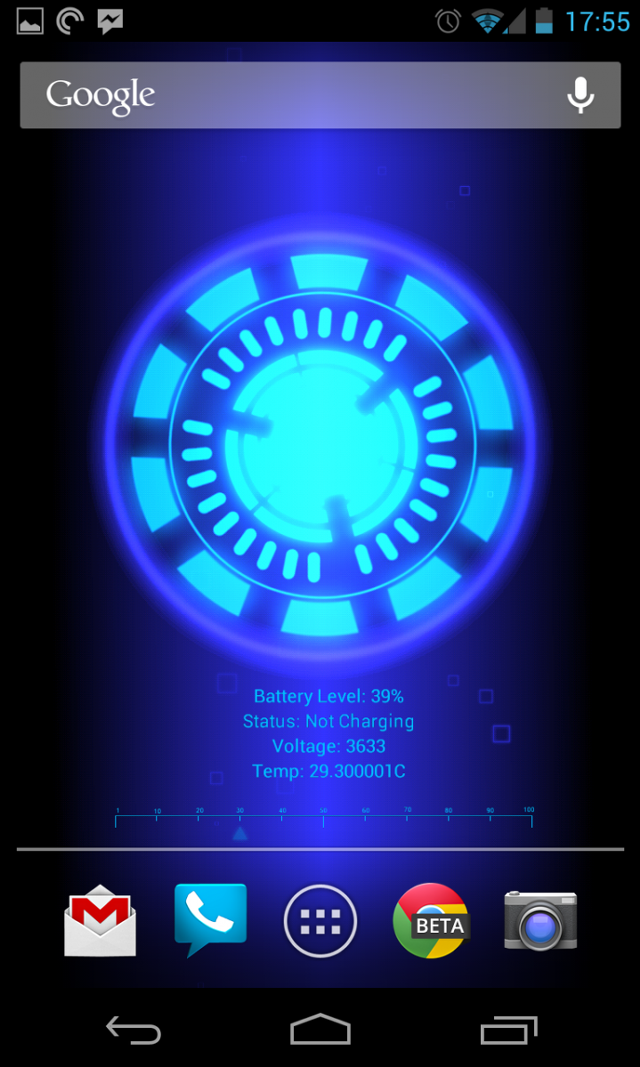 Blue clock glowing circle hologram free wallpaper for mobile - medium preview image