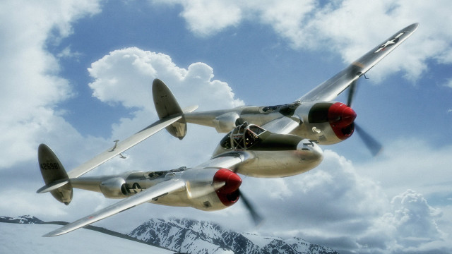 Silver airplane cloudy sky mountain free wallpaper for desktop - medium preview image