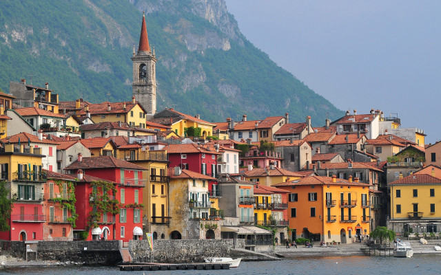 City steeple clock tower water free wallpaper for desktop - medium preview image