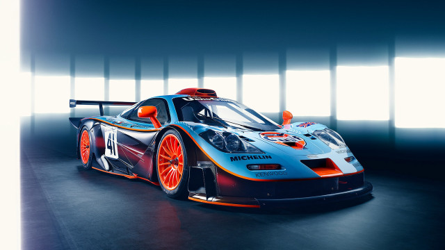 Blue orange race car dark free wallpaper for desktop - medium preview image