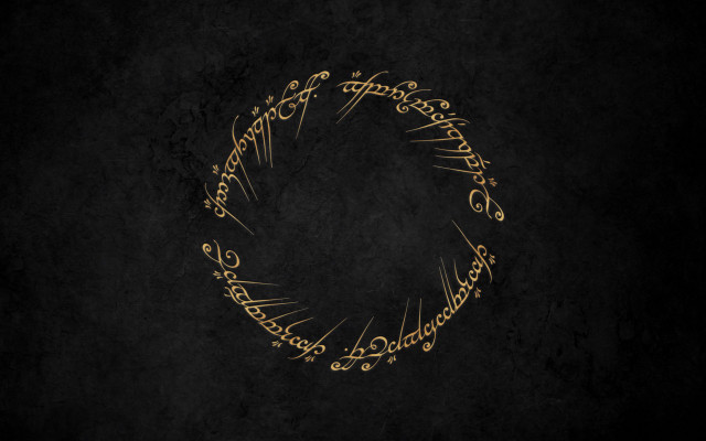 Golden ring lord words dark #2 free wallpaper for desktop - medium preview image