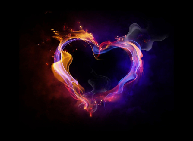 Heart smoke fire abstract love free wallpaper for desktop - medium preview image