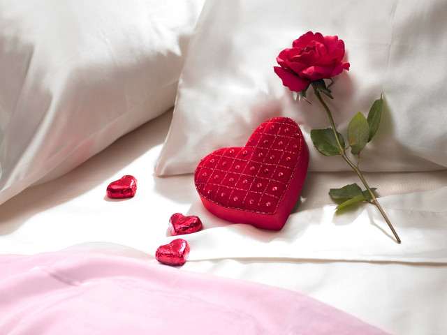 Heart shaped pillow rose hearts free wallpaper for desktop - medium preview image