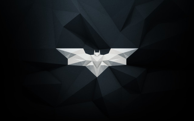 Dark background white bat symbol free wallpaper for desktop - medium preview image