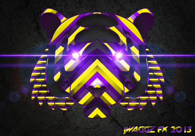 Purple yellow tiger head purple free wallpaper for desktop - medium preview image
