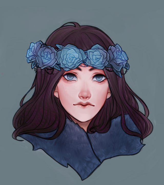 Woman blue roses hair blue free wallpaper for tablet - medium preview image