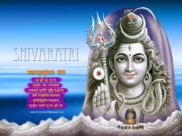 Hindu god mountain background message free wallpaper for desktop - medium preview image