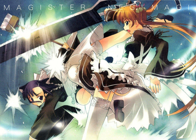 Anime character sword background cat free wallpaper for desktop - medium preview image