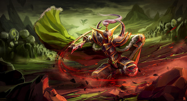 Demon sword demon back green free wallpaper for desktop - medium preview image